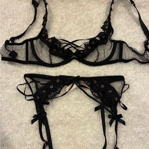 Agent Provocateur Paz Black Lace Lingerie Set